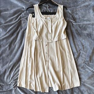 Cream Linen Skirt and Cropped Tank